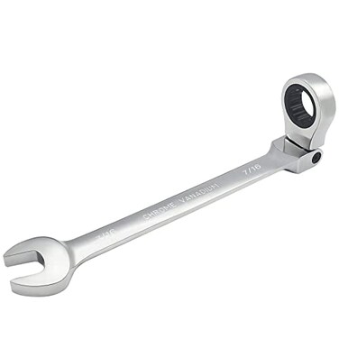 FOCMKEAS 716 Inch FlexHead Ratcheting Combination Wrench SAE 72 Teeth 12 Point Ratchet Box Ended and Open End Spanner Tools Flexible Head Gear Wrench HeatTreated CRV