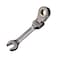 HARFINGTON Flex Head Stubby Ratcheting Combination Wrench 8mm Metric 72Teeth CRV Steel Nickel Plated FlexHead Ratchet Wrench for Fasteners Nut Bolt