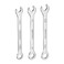 HARFINGTON Thin Combination Wrench Set 1564 14 932 30Cr13 Stainless Steel Mini Combination Spanner with Offset 12Point Box End and 15 Angled Open End for Auto Repairs