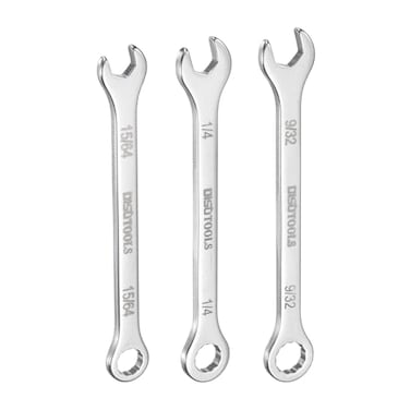 HARFINGTON Thin Combination Wrench Set 1564 14 932 30Cr13 Stainless Steel Mini Combination Spanner with Offset 12Point Box End and 15 Angled Open End for Auto Repairs