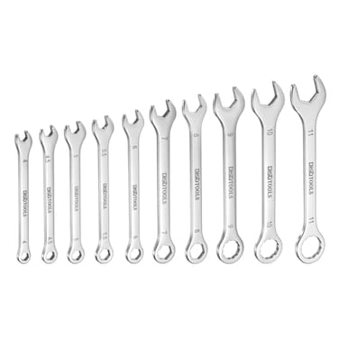 HARFINGTON Thin Combination Wrench Set 44555567891011mm Offset 6Point Ended Box and 15Angled Open End Mini Combination Wrench 30Cr13 Metric Spanner with for Auto Repairs