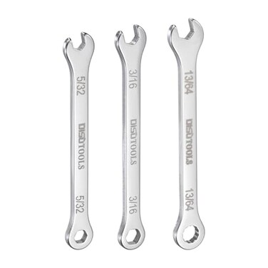 HARFINGTON Thin Combination Wrench Set 532 316 1364 30Cr13 Stainless Steel Mini Combination Spanner with Offset 12Point Box End and 15 Angled Open End for Auto Repairs