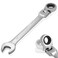 Kyuionty 34 Inch Ratchet Wrench Imperial Flex Head Combination Wrench 72Teeth 12 Point Box End Wrench Spanner Chrome Vanadium Steel