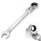 Kyuionty 916 Inch Ratchet Wrench Imperial Flex Head Combination Wrench 72Teeth 12 Point Box End Wrench Spanner Chrome Vanadium Steel