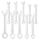 Mesee Small Wrench Set 10 Pieces SAE Open End and Box End Combination Wrenches 532716 Mini Ignition Wrench Ratchet Spanner Repair Tools for Automotive Industry Electronics Mechanic Home