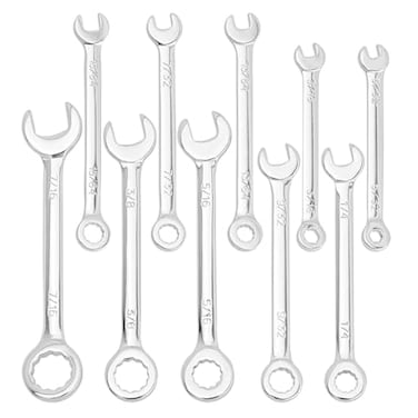 Mesee Small Wrench Set 10 Pieces SAE Open End and Box End Combination Wrenches 532716 Mini Ignition Wrench Ratchet Spanner Repair Tools for Automotive Industry Electronics Mechanic Home