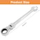 Piutouyar 19mm FlexHead Ratcheting Wrench Professional Metric Ratchet Wrench Combination Wrench Box Ended Spanner Tool for Projects Repair5 Movement and 72 Teeth 12 Point CRV