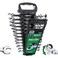 SK FlexHead Ratcheting Wrench Set Combination Wrench Set 12Piece Metric 8 to 19mm 72Tooth Premium CRV Construction with Rack Organizer