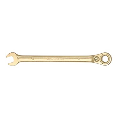 STARWORK 6Point Metric 15 Offset GPlating Reversible NonSlip Long Pattern Ratcheting Combination Wrench 11mm