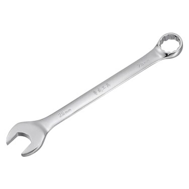 uxcell Metric 25mm 12Point Box Open End Combination Wrench Chrome Finish CrV