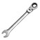 WISEUP Ratchet Wrench 19mm Flex Head Ratcheting Wrench CRV Antislip Laborsaving 2 in1 Industrial Wrench Mechanic Automotive Tools