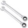 KINJOEK 2 PCS 10mm 12PT Ratchet Wrench Metric Ratcheting Wrench Set with 5 Movement and 72 Teeth for Projects with Tight Space