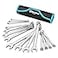 DURATECH Combination Wrench Set Metric 15Piece 8 9 10 11 12 13 14 15 16 17 18 19 20 21 22mm 12Point CRV Steel with Rolling Pouch