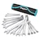 DURATECH Combination Wrench Set Metric 15Piece 8 9 10 11 12 13 14 15 16 17 18 19 20 21 22mm 12Point CRV Steel with Rolling Pouch