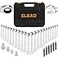 ELEAD 33Piece Combination Ratchet Wrench Set SAE Metric Sizes 14 to 34 618mm 72Tooth Gear Design CRV Steel Organizer Carry Case Ideal for Mechanics DIY
