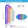 Fineonly 9PCS Allen Wrench Set 1510mm Long Ball End Hex Key Set CrV Metric Allen Key Hexagonal Assortment