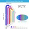 Fineonly 9PCS Allen Wrench Set 1510mm Long Ball End Hex Key Set CrV Metric Allen Key Hexagonal Assortment