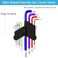Fineonly 9PCS Allen Wrench Set 1510mm Long Ball End Hex Key Set CrV Metric Allen Key Hexagonal Assortment