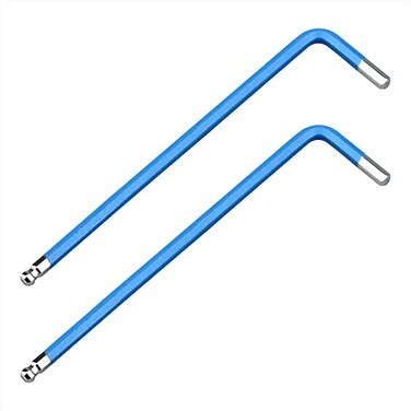 FOCMKEAS 2 PCS 3mm Ball End Hex Key Allen WrenchInternal Hexagonal Wrench L Shaped Long Arm S2 Steel Repairing ToolPale Blue