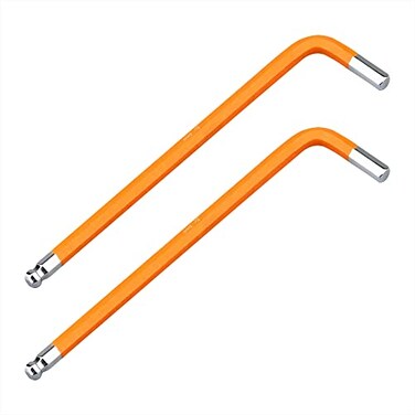 FOCMKEAS 2 PCS 5mm Ball End Hex Key Allen WrenchInternal Hexagonal Wrench L Shaped Long Arm S2 Steel Repairing ToolOrange