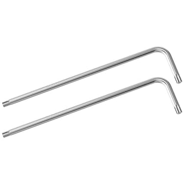 FOCMKEAS 2PCS T15 Long Tamper Proof Torx Key Bit Wrench Anti Tamper Star Screwdriver Security Bit Torque Repair Tool LShape Nickel Plated CRV Steel Extra Long Arm