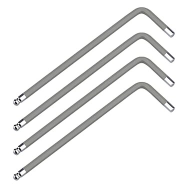 FOCMKEAS 4 PCS 15mm Ball End Hex Key Allen WrenchInternal Hexagonal Wrench L Shaped Long Arm S2 Steel Repairing ToolGrey