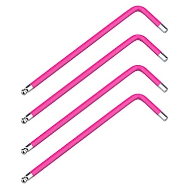 FOCMKEAS 4 PCS 2mm Ball End Hex Key Allen WrenchInternal Hexagonal Wrench L Shaped Long Arm S2 Steel Repairing ToolPeach