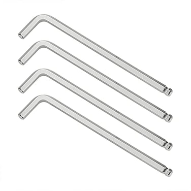 FOCMKEAS 4 PCS 316 Ball End Hex Key Allen Wrench SAE Internal Hexagonal Wrench L Shaped Long Arm Repairing Tool CRV