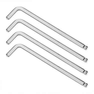 FOCMKEAS 4 PCS 332 Ball End Hex Key Allen Wrench SAE Internal Hexagonal Wrench L Shaped Long Arm Repairing Tool CRV