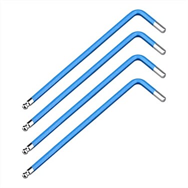 FOCMKEAS 4 PCS 3mm Ball End Hex Key Allen WrenchInternal Hexagonal Wrench L Shaped Long Arm S2 Steel Repairing ToolPale Blue
