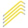 FOCMKEAS 4 PCS 4mm Ball End Hex Key Allen WrenchInternal Hexagonal Wrench L Shaped Long Arm S2 Steel Repairing ToolYellow