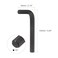 HARFINGTON 2pcs Hex Key Wrench 12 LShape Hexagon SAE Wrenches Chrome Vanadium Steel Repairing Tool for Home Repair Black