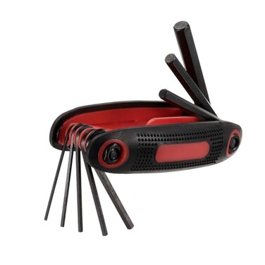 HARFINGTON Folding Hex Key Wrench 158mm Metric 8 in 1 Portable Foldup Hex Key Wrenches Set Driver Tool Kit for Basic Home Repair and General Applications