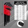 HUROFE Hex Key Allen Wrench Set 35Piece Long Arm InchMetricTorx Ball End with THandle Chrome Vanadium Steel