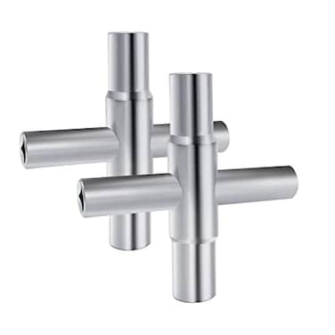 LYHLYA 4 Way Sillcock Key Multifunctional Wrench Key Steel Cross Key Universal Opening Key Plumbers Electricians Tool for Electric Water Gas Meter Box Opening Key