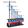 MTO Metric THandle Spinner Allen Key Wrench Set 8Piece 210mm 3Way Sliding Handle Spinning Sleeve CRV Steel Hex Wrench with Storage Rack for Motorcycle Car DIY