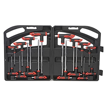 ROTATION 16 Pcs Hex and Torx Wrench Set T Handle Allen Key with Case for Long Shafts Storage Rack Auto Bike Moto