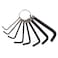 WIROJ 8pc L Shape Hex Key Wrench Set with Keychain Allen Wrench Bike Repair Tool Black 15mm6mm