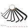 WIROJ 8pc L Shape Hex Key Wrench Set with Keychain Allen Wrench Bike Repair Tool Black 15mm6mm