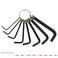 WIROJ 8pc L Shape Hex Key Wrench Set with Keychain Allen Wrench Bike Repair Tool Black 15mm6mm