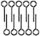 WOODGUILIN 18 Standard Hex Dogging Key with Full Loop KeyRing Style Dogging Key Set 18 Allen Wrench Key for Push Bar Door Panic Bars Security Door Exit DevicesSolid Metal10 PackSmallblack