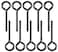 WOODGUILIN 18 Standard Hex Dogging Key with Full Loop KeyRing Style Dogging Key Set 18 Allen Wrench Key for Push Bar Door Panic Bars Security Door Exit DevicesSolid Metal10 PackSmallblack