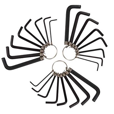 XMHF Hex Wrench Set With Key Ring Allen Wrench Bike Repair Tool L Shape Key chain Wrench Size 15mm 2mm 25mm 3mm 35mm 4mm 5mm 6mm Black