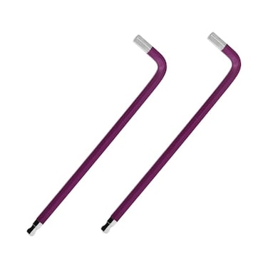 YXQ 8mm Metric Hex Key Ball End Wrench S2 Steel L Shaped Long Arm Repairing Tool 2 Pcs Purple
