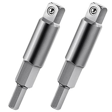 ANCIRS 2 Pack 316 to 516 Service Wrench Hex Key Adapter Ratchet Wrench Hexagon Bit Adapter Kit HVAC Valve Opener for Air Conditioning Refrigeration Equipment RepairSilver Finish