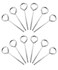 Aienxn 12pcs Silver 18 Standard Hex Dogging Key with Full Loop Metal Allen Wrench Door Key for Push Bar Panic Exit Device