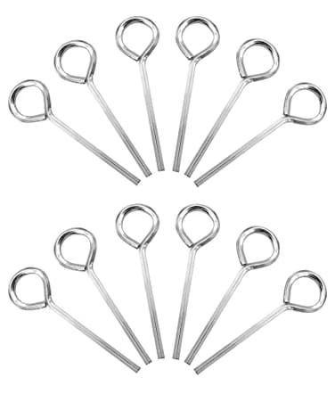 Aienxn 12pcs Silver 18 Standard Hex Dogging Key with Full Loop Metal Allen Wrench Door Key for Push Bar Panic Exit Device