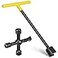 Comfylichi Water Meter Key 17 Inch 4Way Utility Keys Steel THandle Water Meter Shut Off Tool for Curb Main Shut Off Valve
