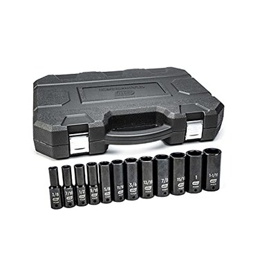 GEARWRENCH 12 Pc 12 Drive 6 Pt Deep ImpactSocket Set SAE 84942N