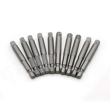 TEMO 10 pc 14 Inch Power Socket Extension Adapter Bit Set for Impact Driver